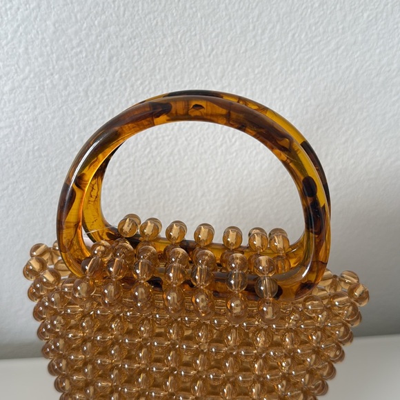 Honey Colored Beaded Acrylic Handmade Handbag - Picture 5 of 10